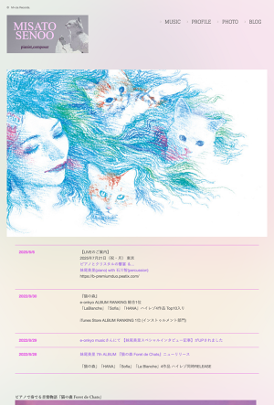 PROFILE of MISATO SENOO pianist, composer